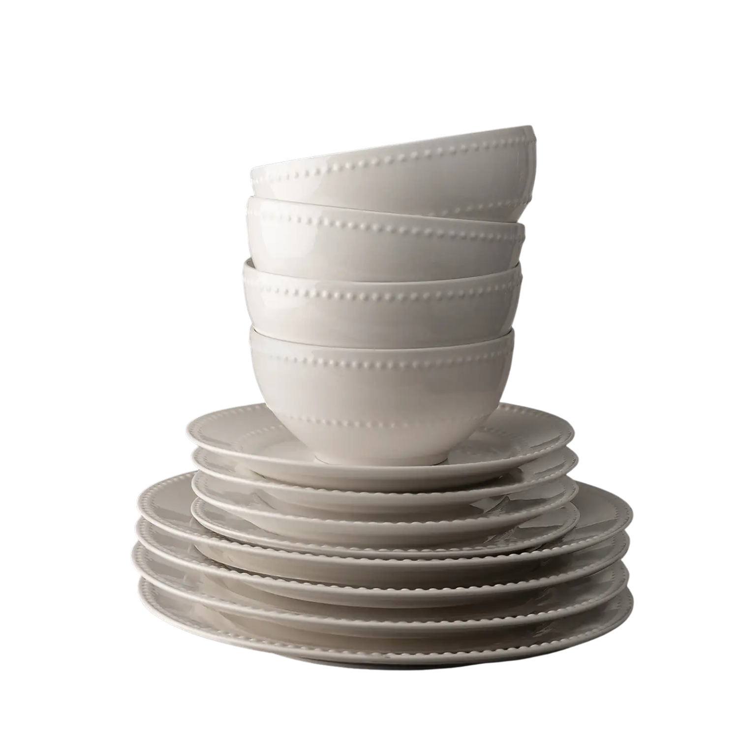 A stack of plates and bowls