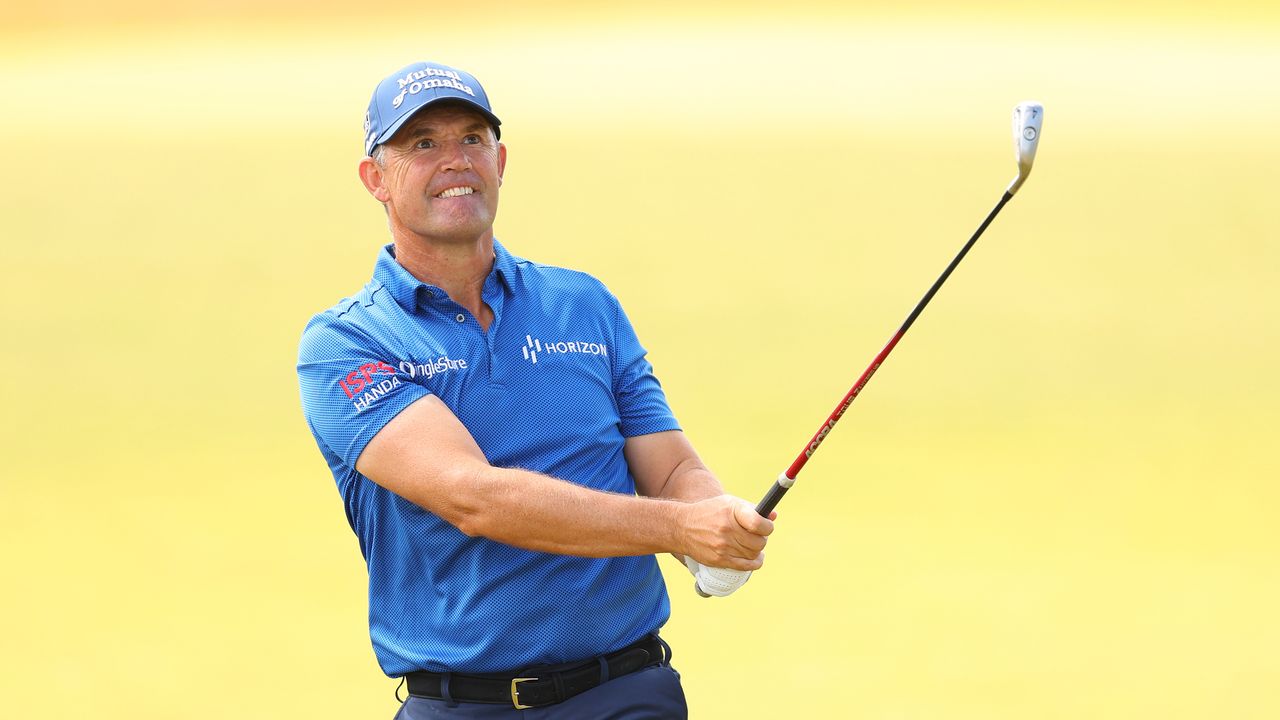 Padraig Harrington hits an iron shot