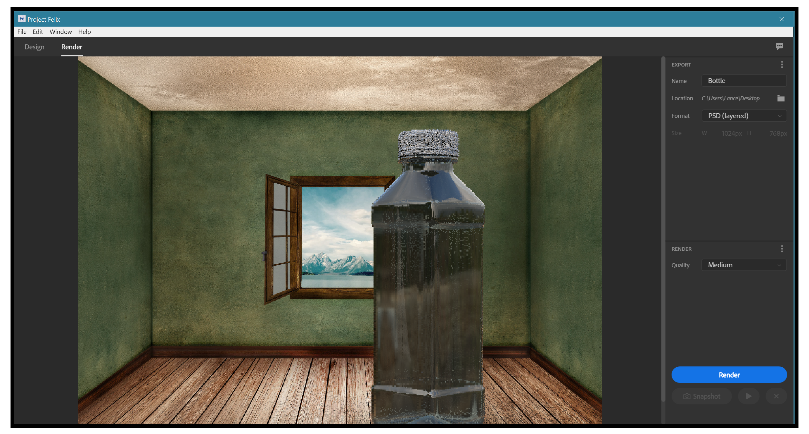 Pick your settings and render your image