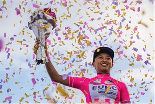 Coryn Rivera (UnitedHealthcare) wins stage 1 and takes the overall lead in San Luis