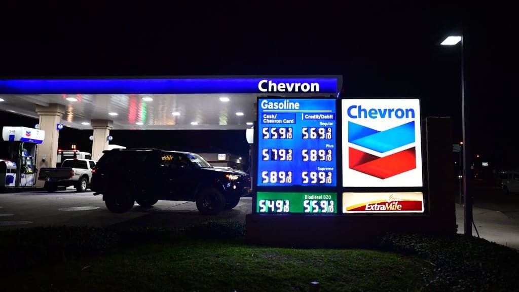 A gas station in Monterey Park, California.