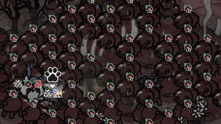Mewgenics screenshot showing a ton of enemies filling the screen 
