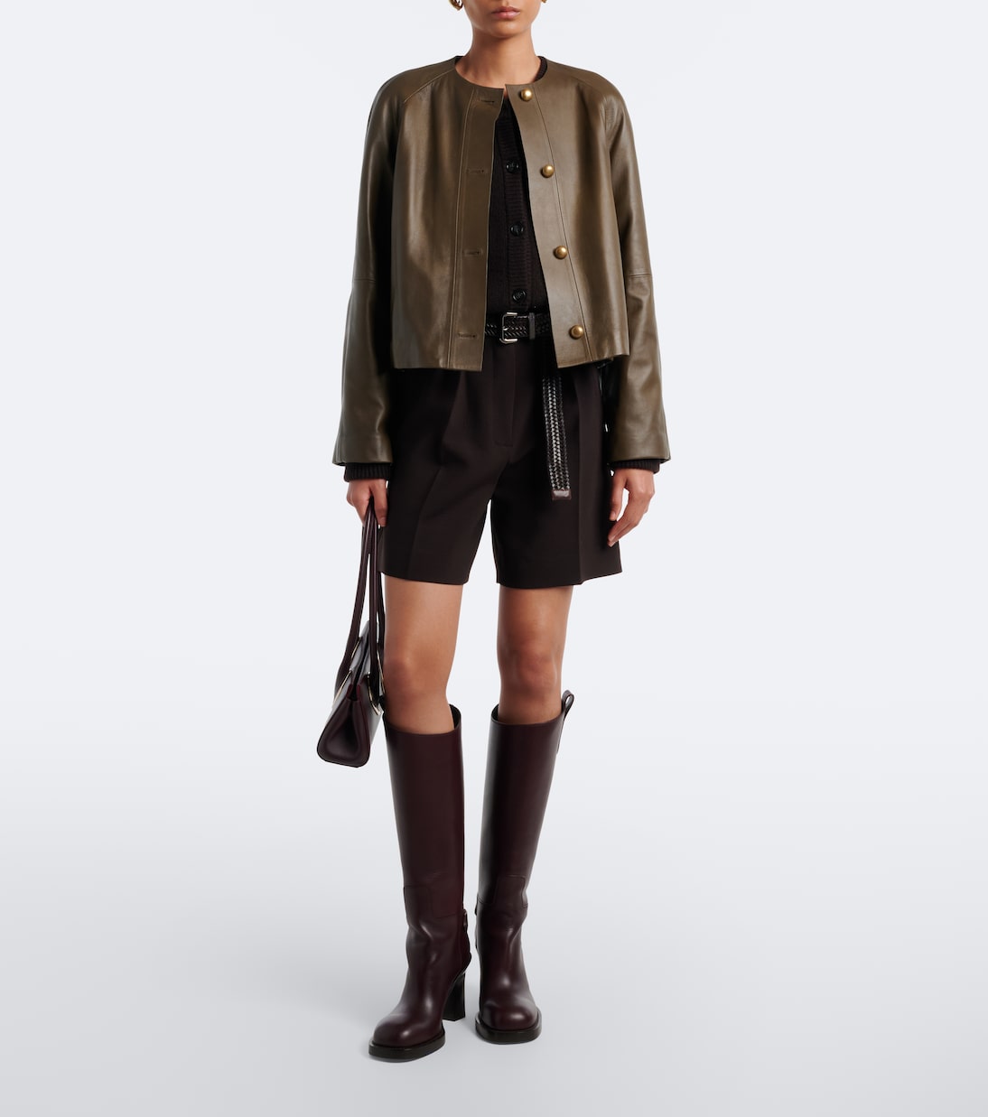 Wool-Blend Bermuda Shorts in Brown - Max Mara