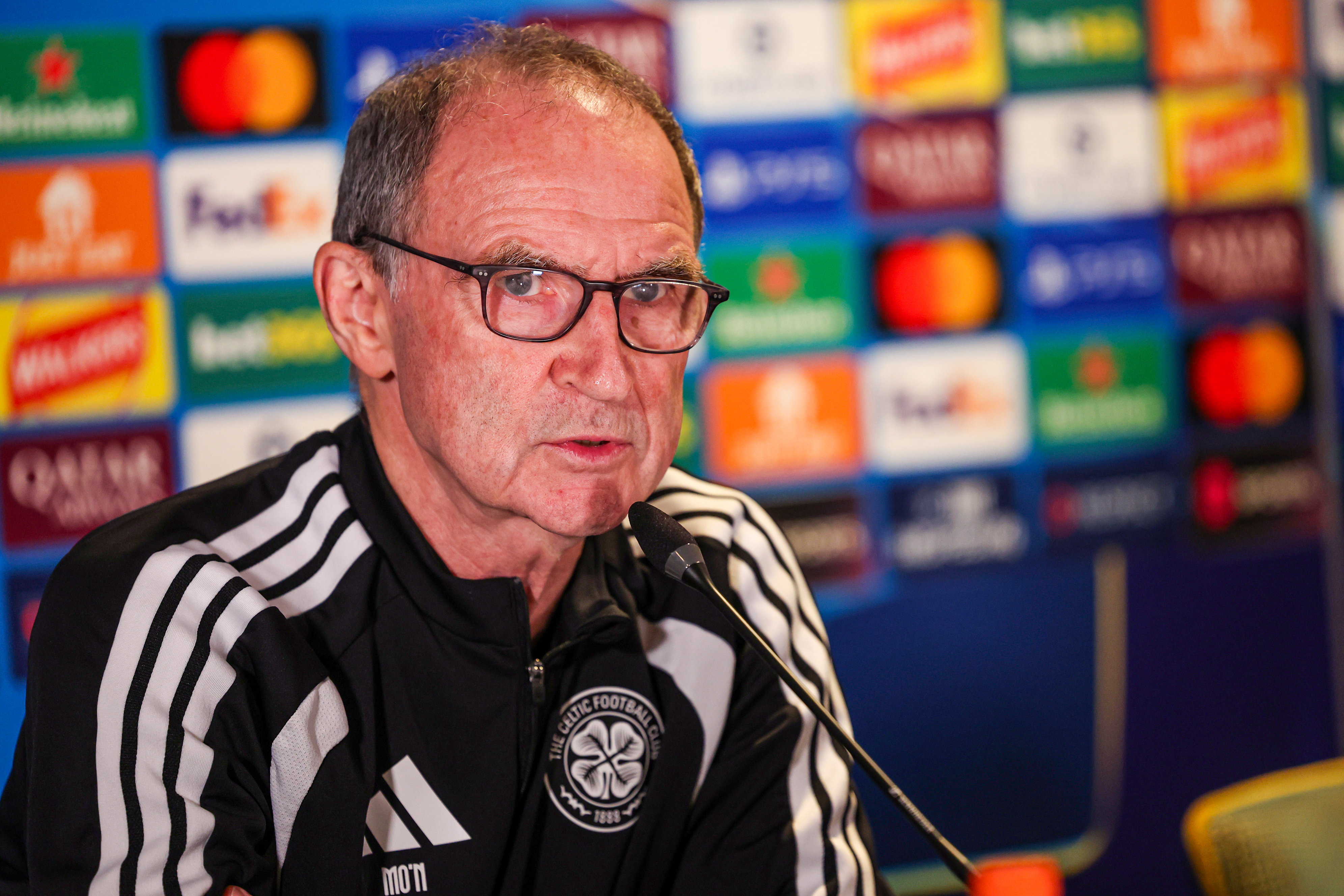 GLASGOW, SCOTLAND - AUGUST 18: Manager Martin O'Neill during a Celtic MD-1 Press Confrerence at Celtic Park, on August 18, 2026, in Glasgow, Scotland. (Photo by Craig Williamson/SNS Group via Getty Images)