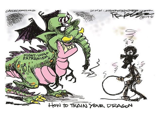 Obama cartoon right-wing extremism How to Train Your Dragon