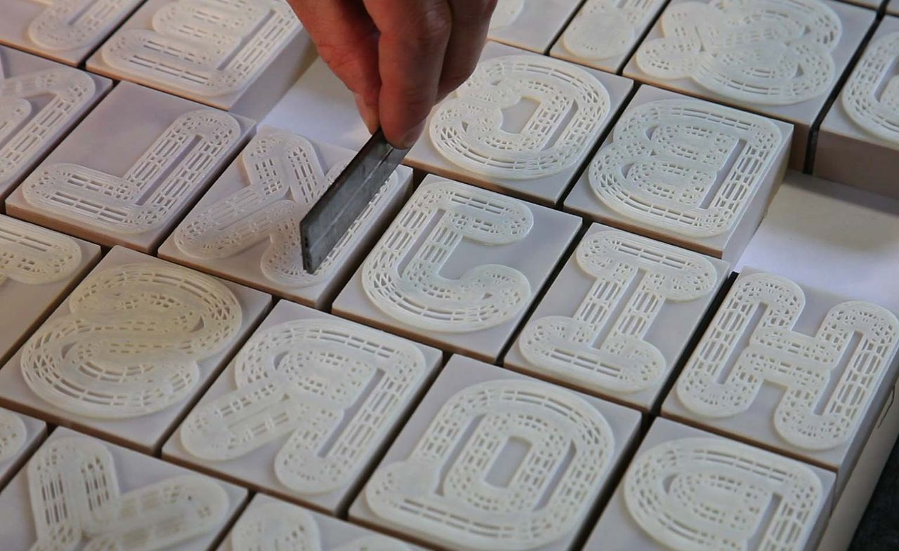 3D-printed letterpress font