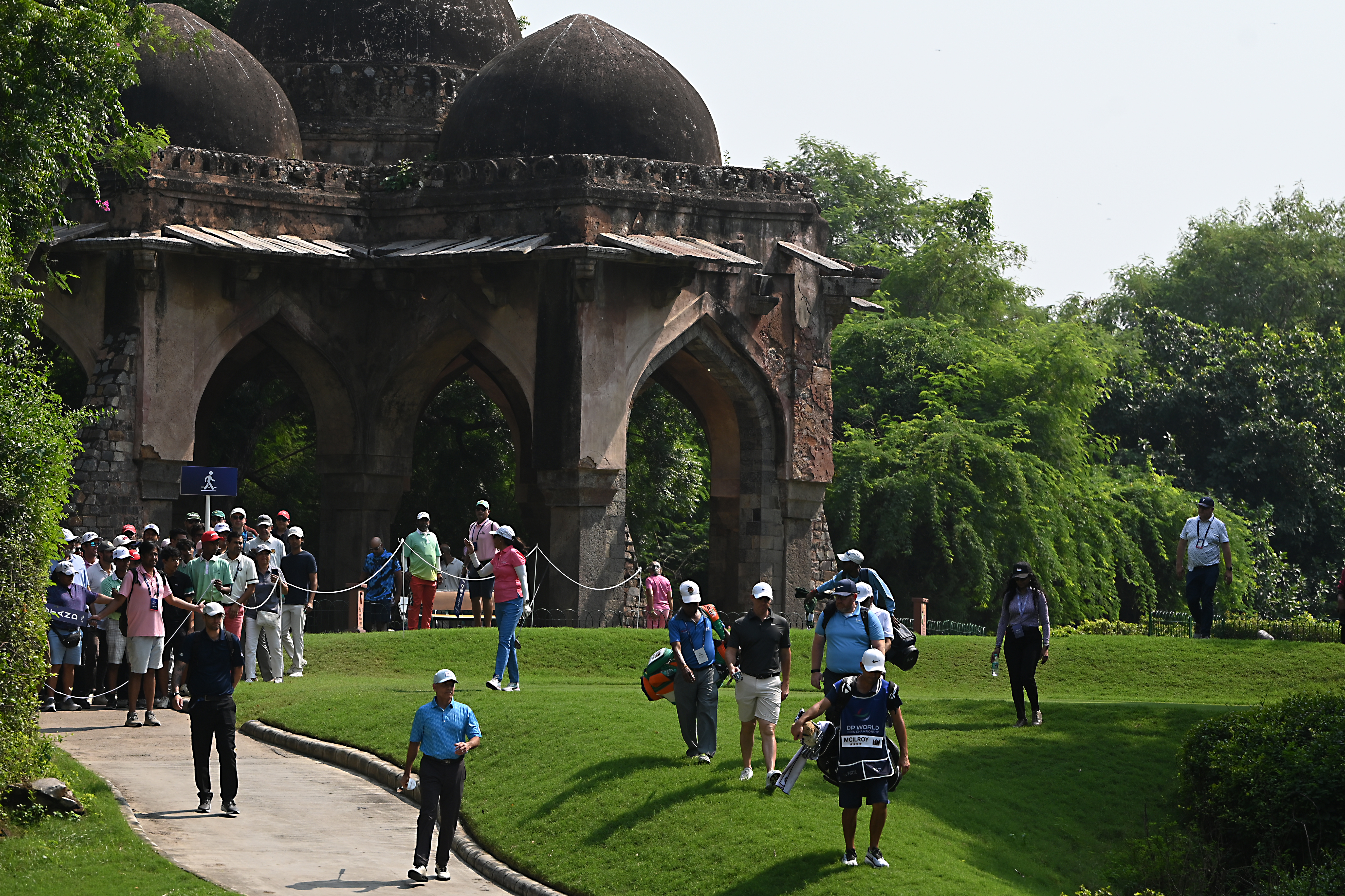 A general view of a cultural landmark at Delhi Golf Club ahead of the 2025 DP World India Championship