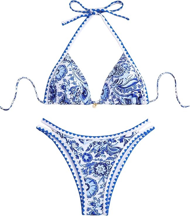 BYFINECANY, Floral Printed Bikini Set