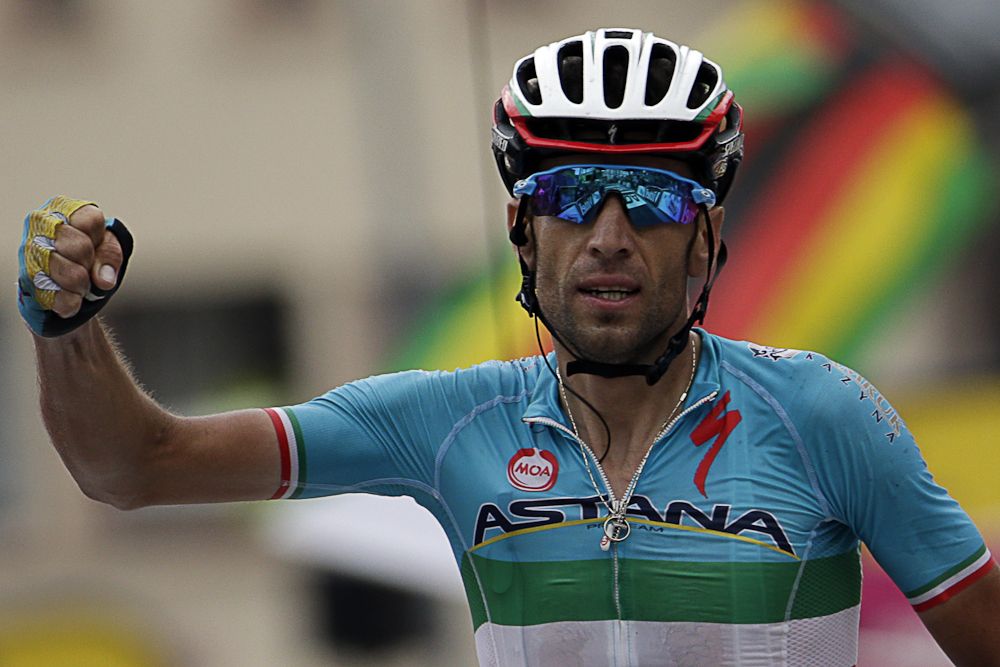 Vincenzo Nibali (Astana) wins stage 19 of the 2015 Tour de France.