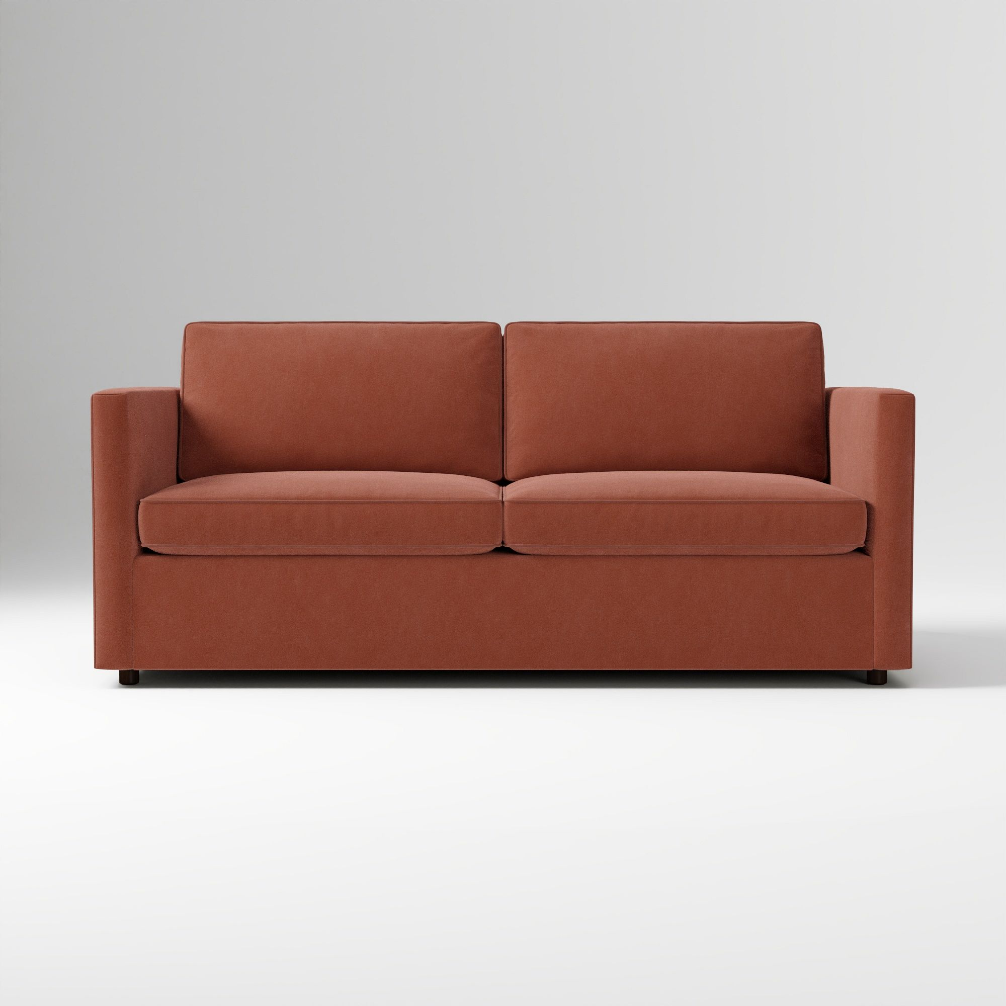 West Elm sleeper sofa in Burnt Umber