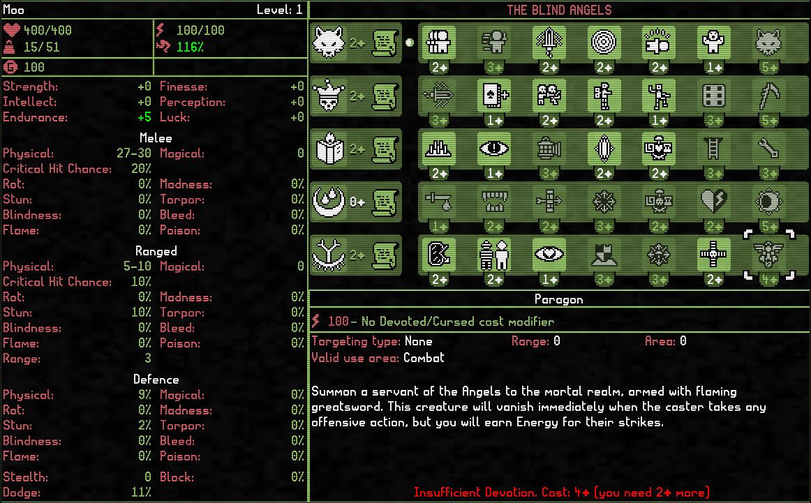 A neon on black background image from Moonring, a retro RPG