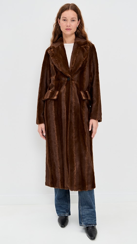 Avec Les Filles Long Faux Fur Coat