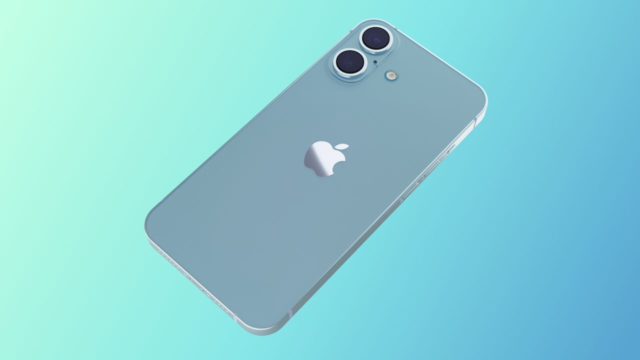 iPhone 16 renders showcasing vertical camera order in blue, based on leaked schematics and information.