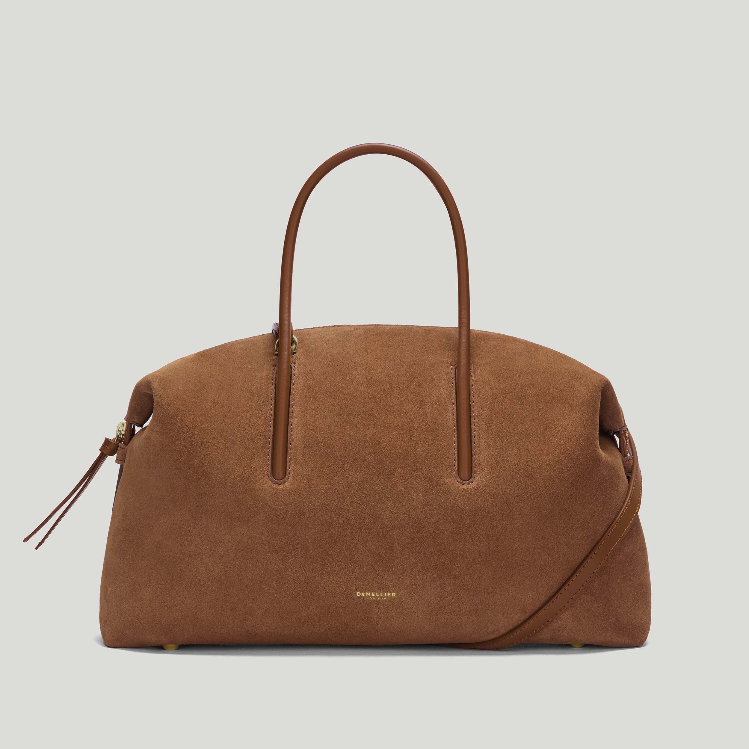 The Midi Stockholm | Deep Tan Suede &amp; Deep Tan Smooth | Demellier