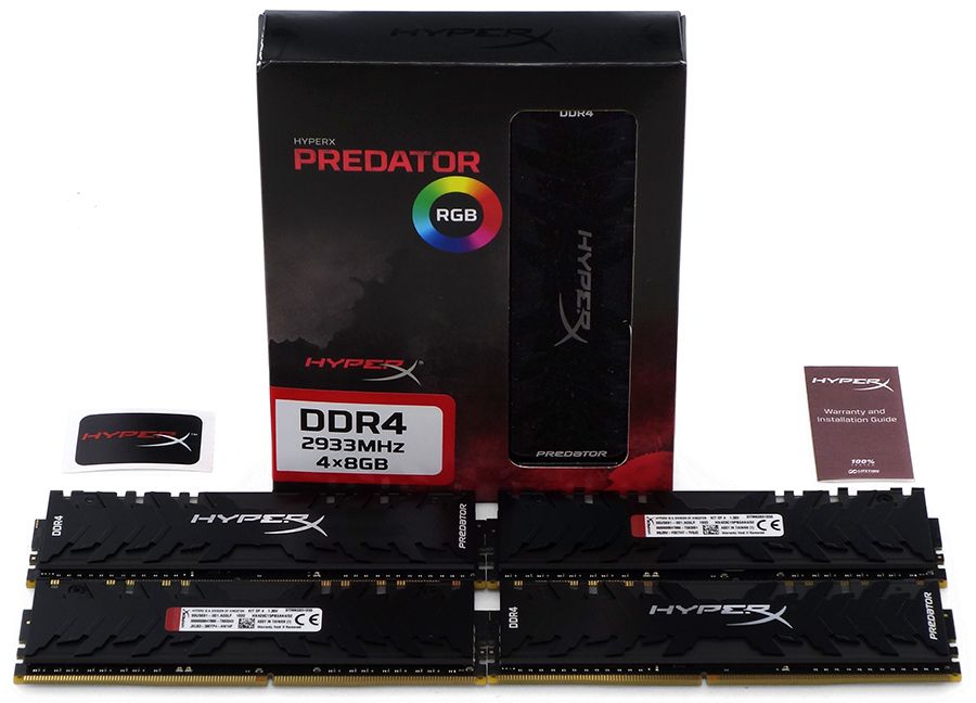 PCパーツ Kingston HyperX Predator RGB 32GB(8GBx4) HyperX Predator RGB DDR4-2933 4x8GB: Incredible Overclocker