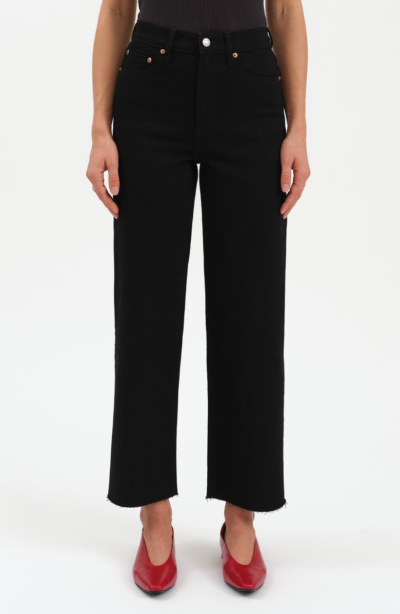 Pleaser High Waist Raw Hem Crop Jeans