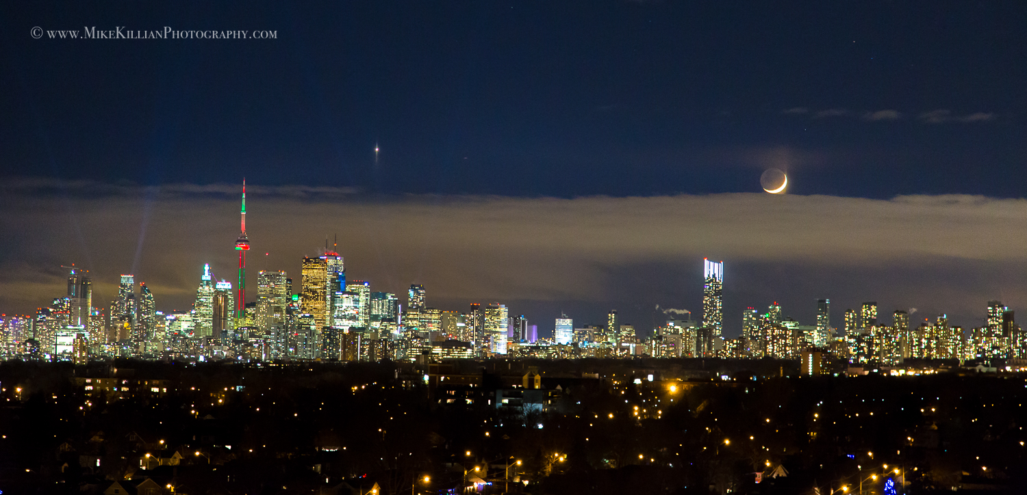 Venus and the Moon Over Toronto