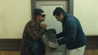 Leonardo DiCaprio as Bob and Benicio del Toro as Sensei Sergio in One Battle After Another