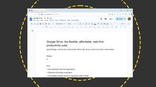 A screen shot of Google Docs