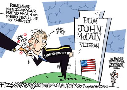Political Cartoon U.S. Trump Lindsey Graham John McCain