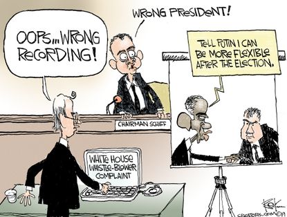 Political Cartoon U.S. Trump whistleblower scandal Ukraine Obama Putin Russia