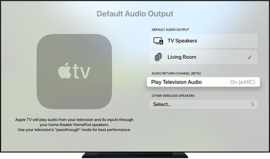 2nd generation Apple TV 4K supports ARC for TV audio passthrough to