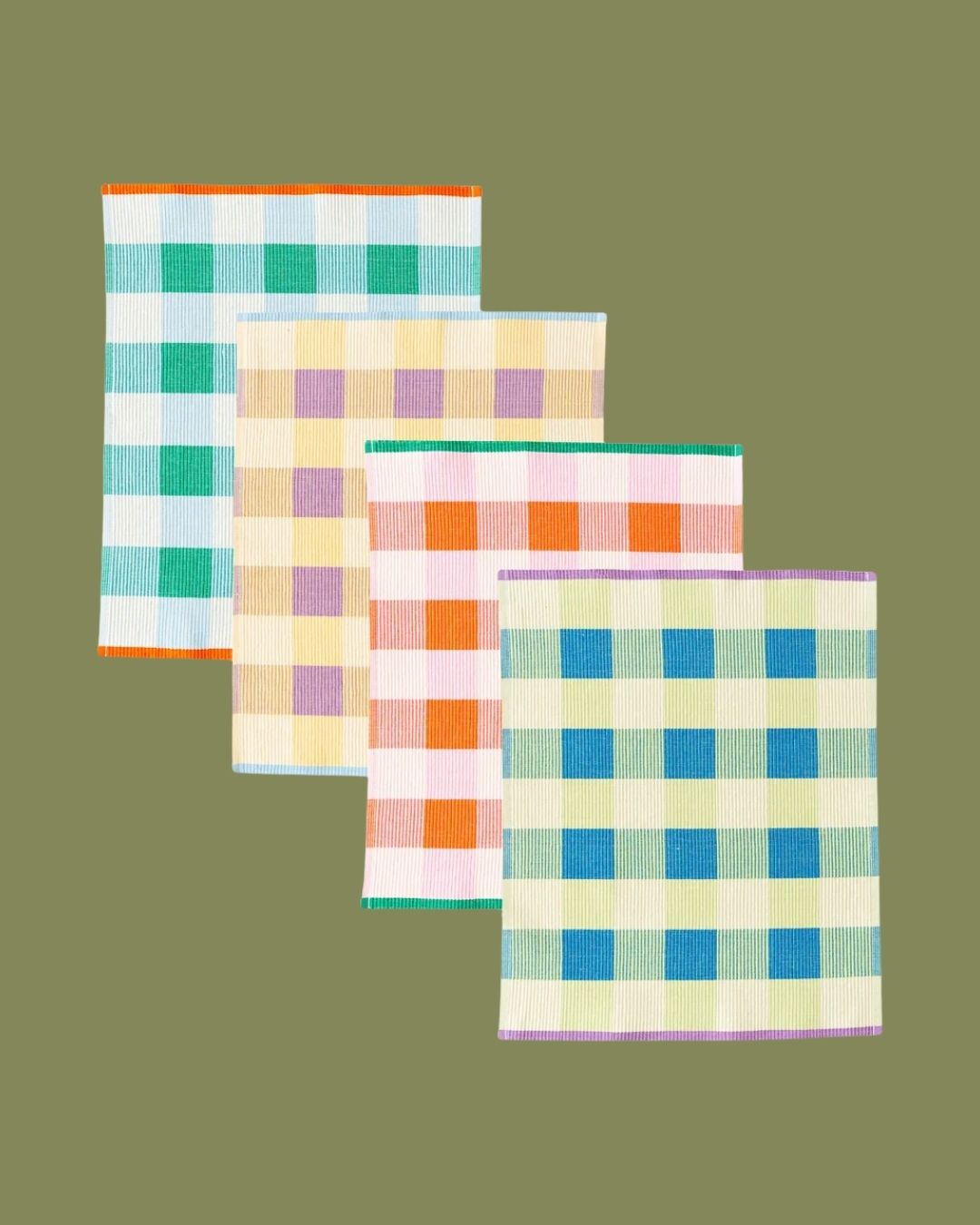 Merienda Plaid Cotton Placemats (Set of 4).