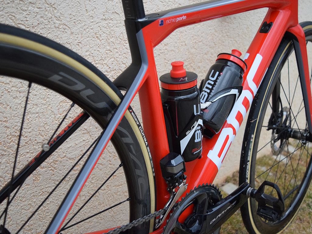 The BMC is paired with a Shimano Dura-Ace R9100 series groupset and wheels