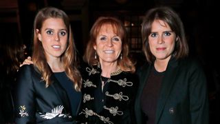 Princess Beatrice of York, Sarah Ferguson, Duchess of York and Princess Eugenie of York attend the launch of The Ned, London on April 26, 2017 in London, England.