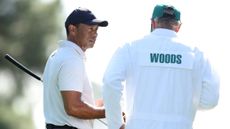 Tiger Woods and his caddie at The Masters