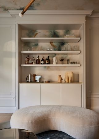 A living room with clever storage