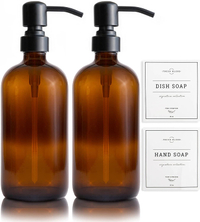 2-pack amber glass soap dispenser, Amazon