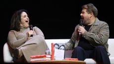 Ruth Jones and James Corden during the "When Gavin Met Stacey And Everything In Between" book event at London Palladium