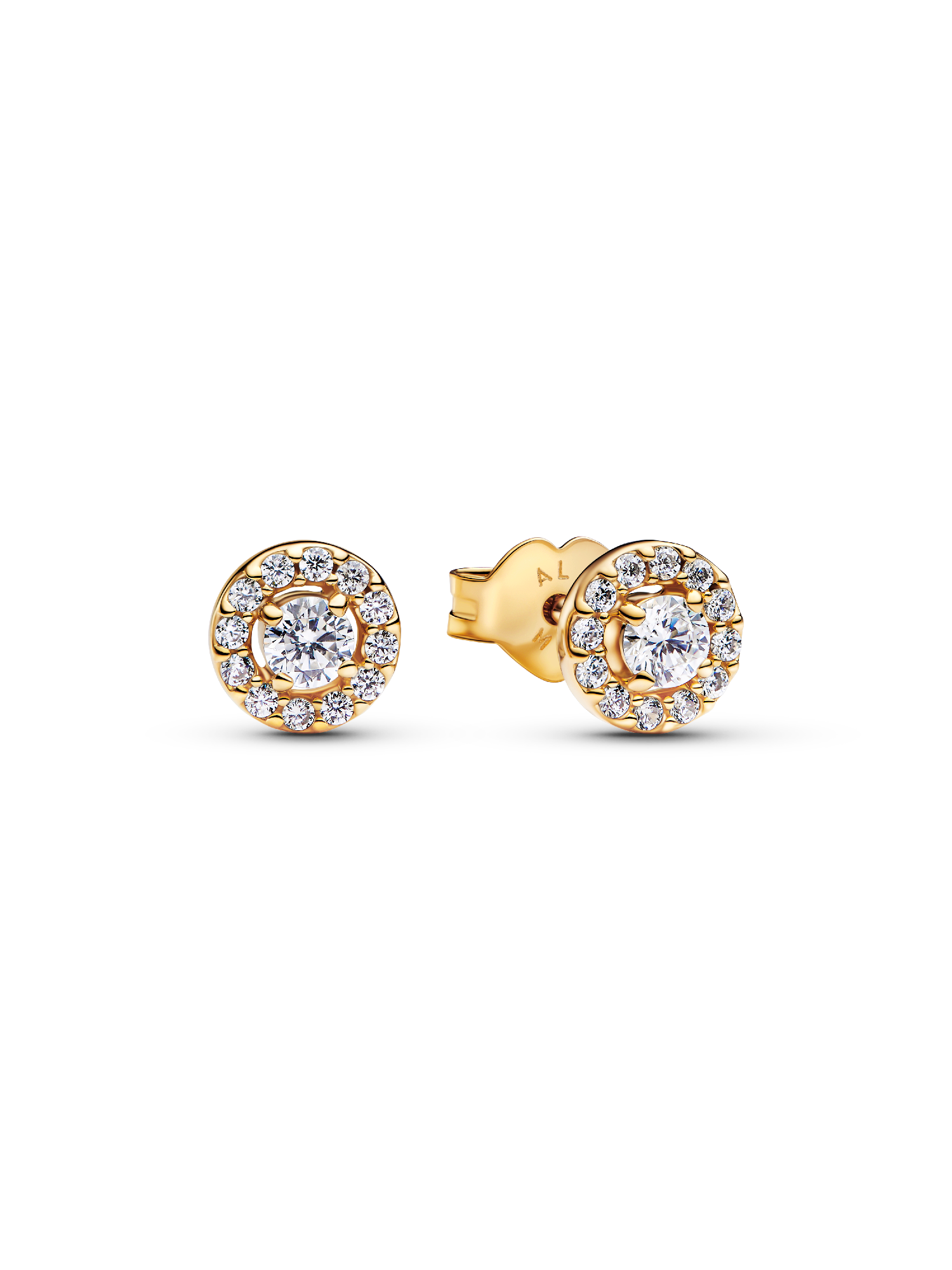 Round Pav&amp;eacute; Halo Stud Earrings
