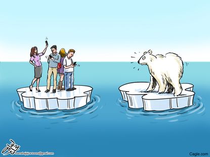 Editorial cartoon World Climate Change Technology
