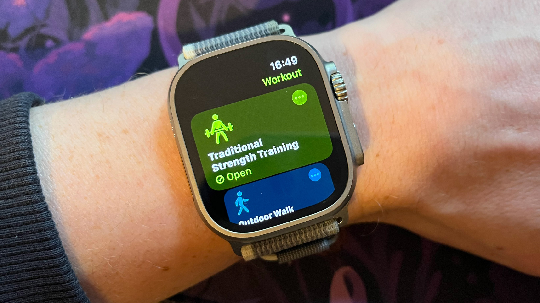 Apple Watch Ultra 2 avec un entraînement de force traditionnel