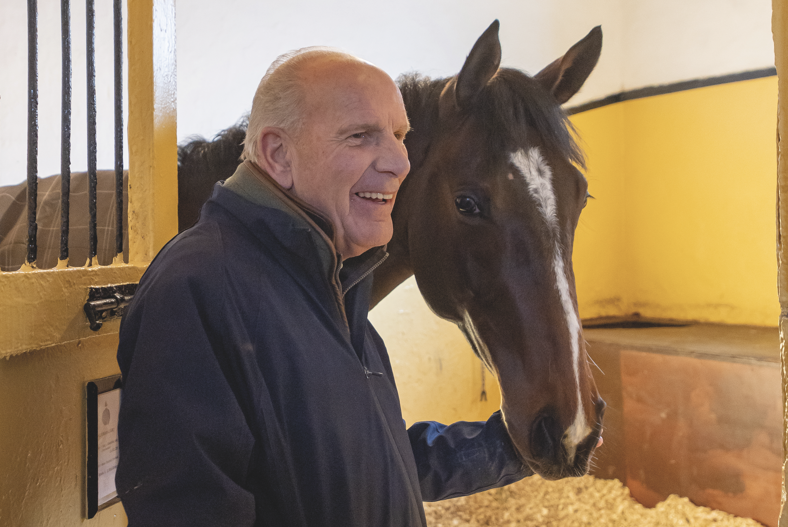 Sir Mark Prescott with the blue-blooded Alpinara &amp;ndash; a two-year-old full-sister by Frankel to the mighty grey mare Alpinista &amp;ndash; who was bought by big-spending owner Kia Joorabchian last year.