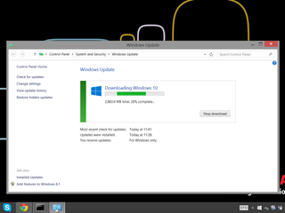 A screenshot of the Windows 10 desktop showing the update tool