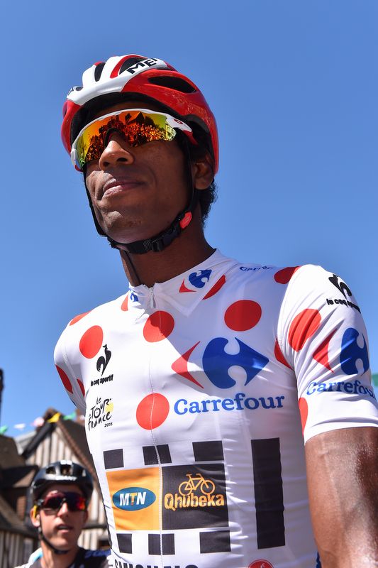 Daniel Teklehaimanot is the first Eritrean to wear a leader's jersey at the Tour de France