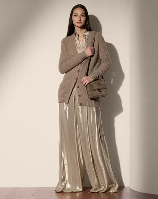 Franncis Striped Metallic Chiffon Pant