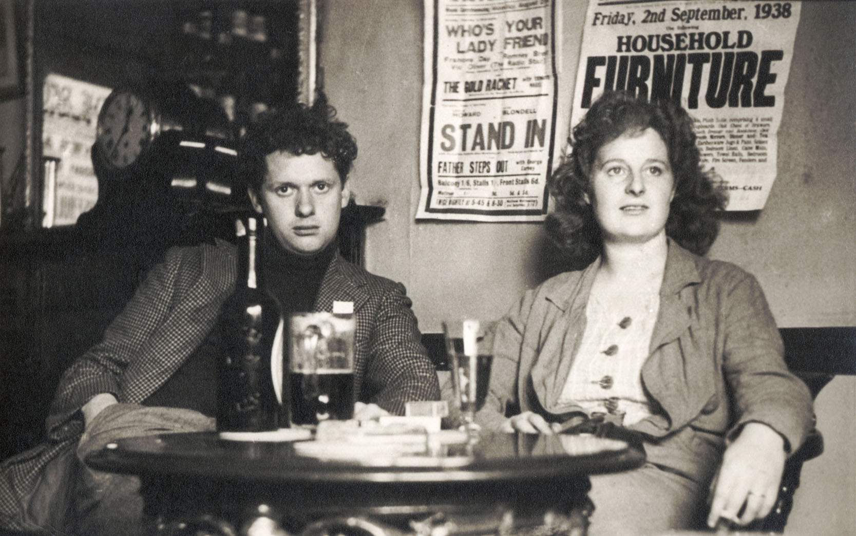 Dylan Thomas - portrait of Welsh poet with wife Caitlin Thomas. 1914-1953 (Photo by Culture Club/Getty Images)