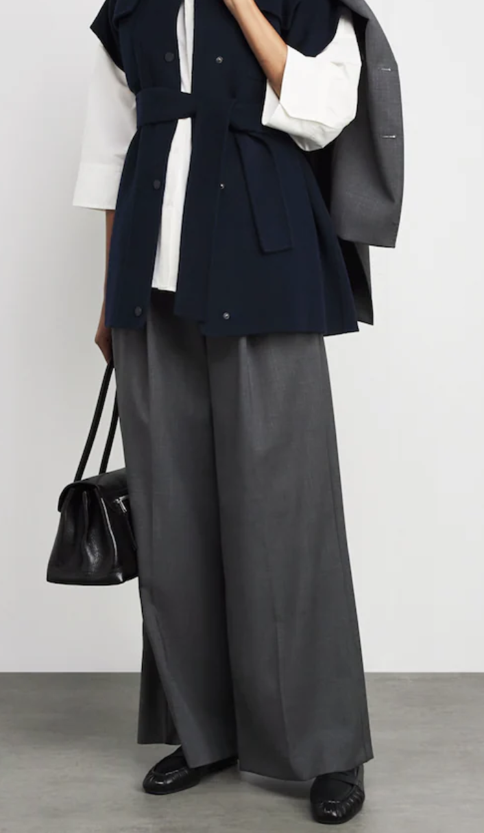 Gala Wide-Leg Crepe Pants