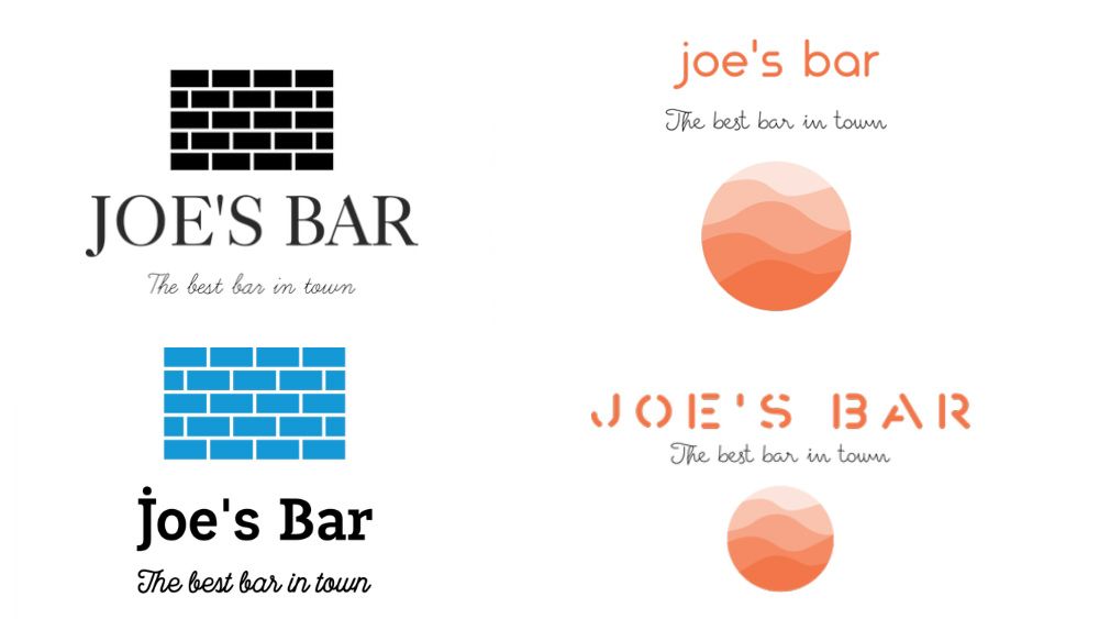 Logos we created during our Tailor Brands review