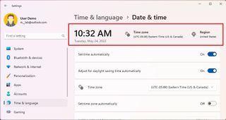 Date & time header controls