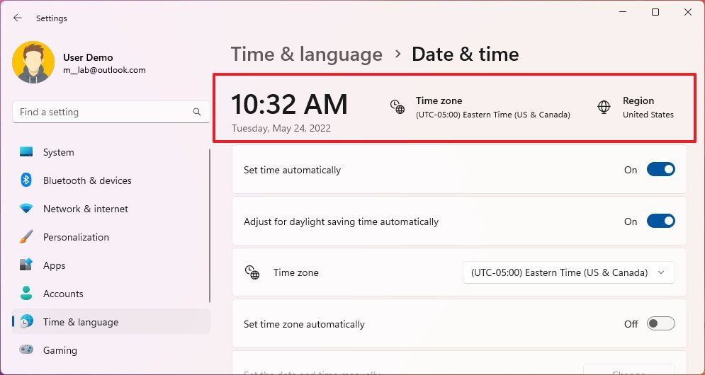 Date & time header controls