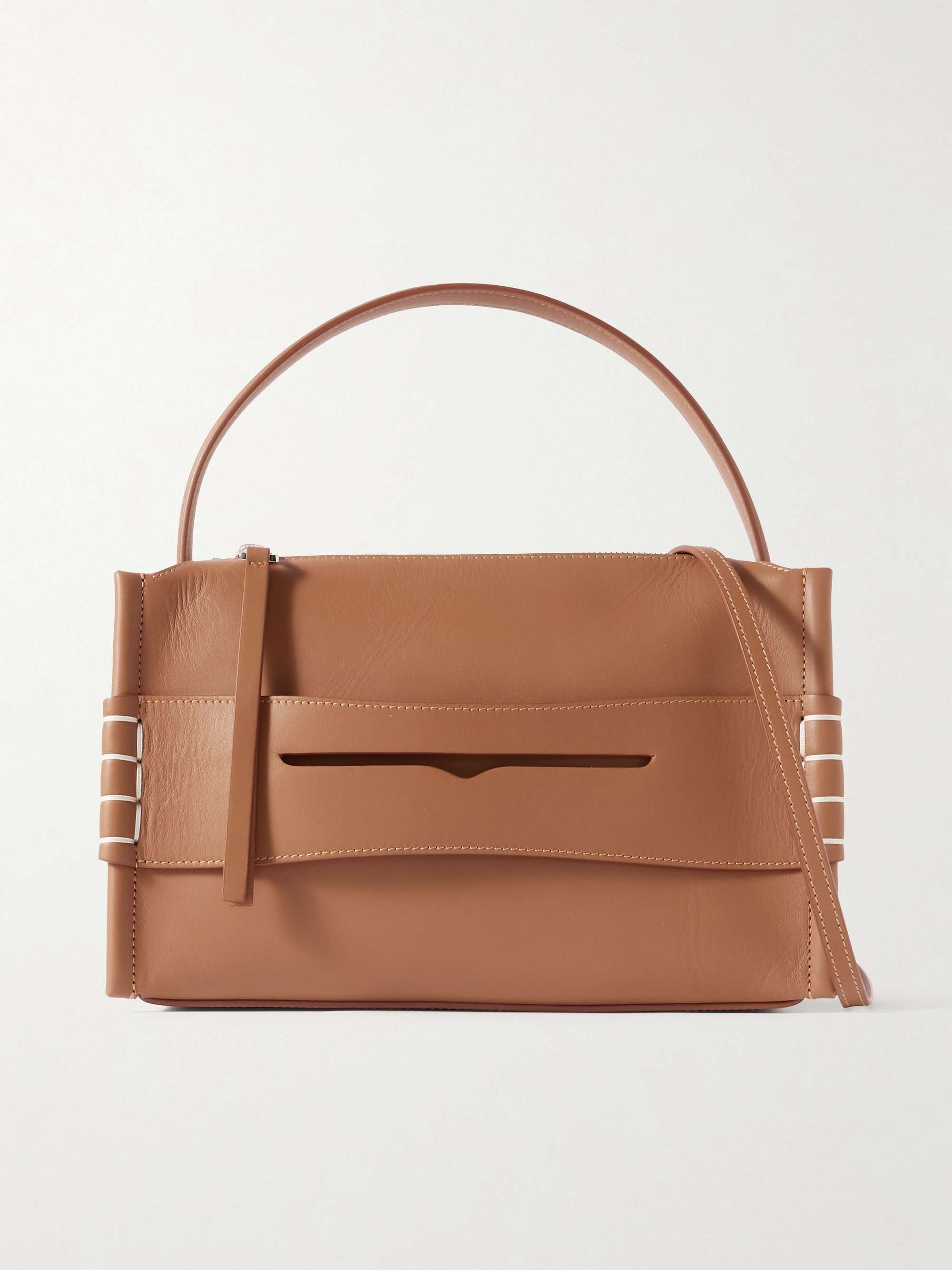 Loafer Embroidered Leather Shoulder Bag
