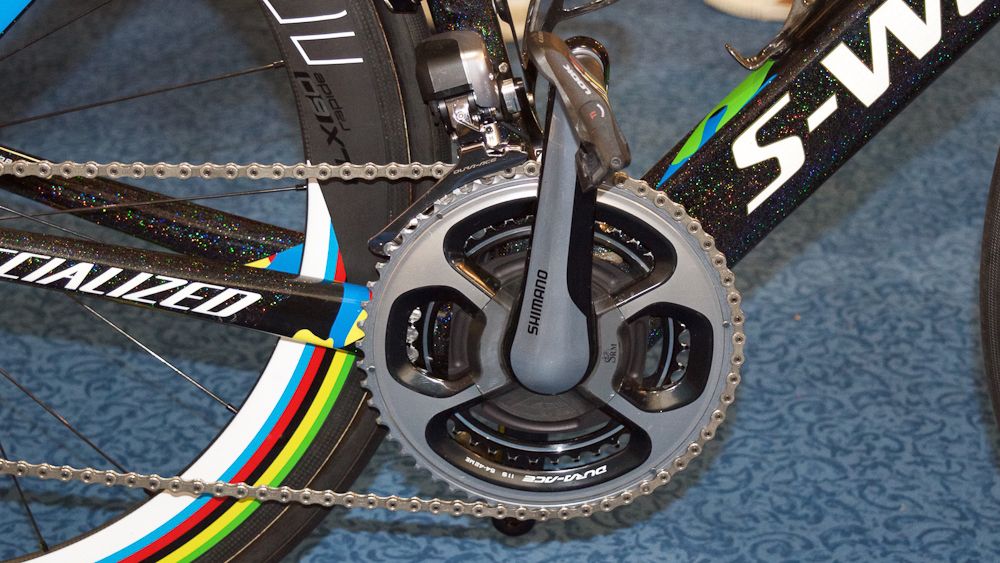 Peter Sagan uses a big 54-42 Shimano Dura-Ace chainring