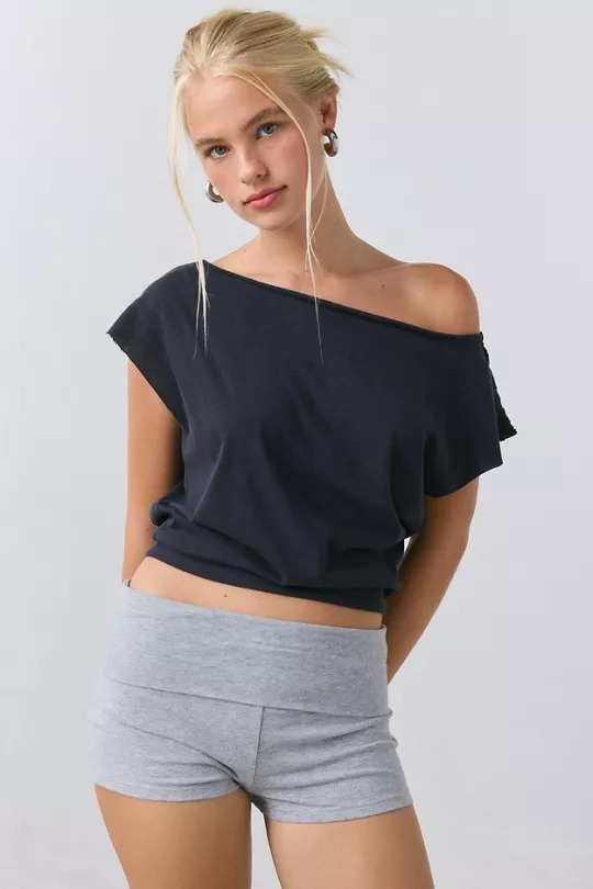 Silence + Noise Grace Fitted One-Shoulder Top