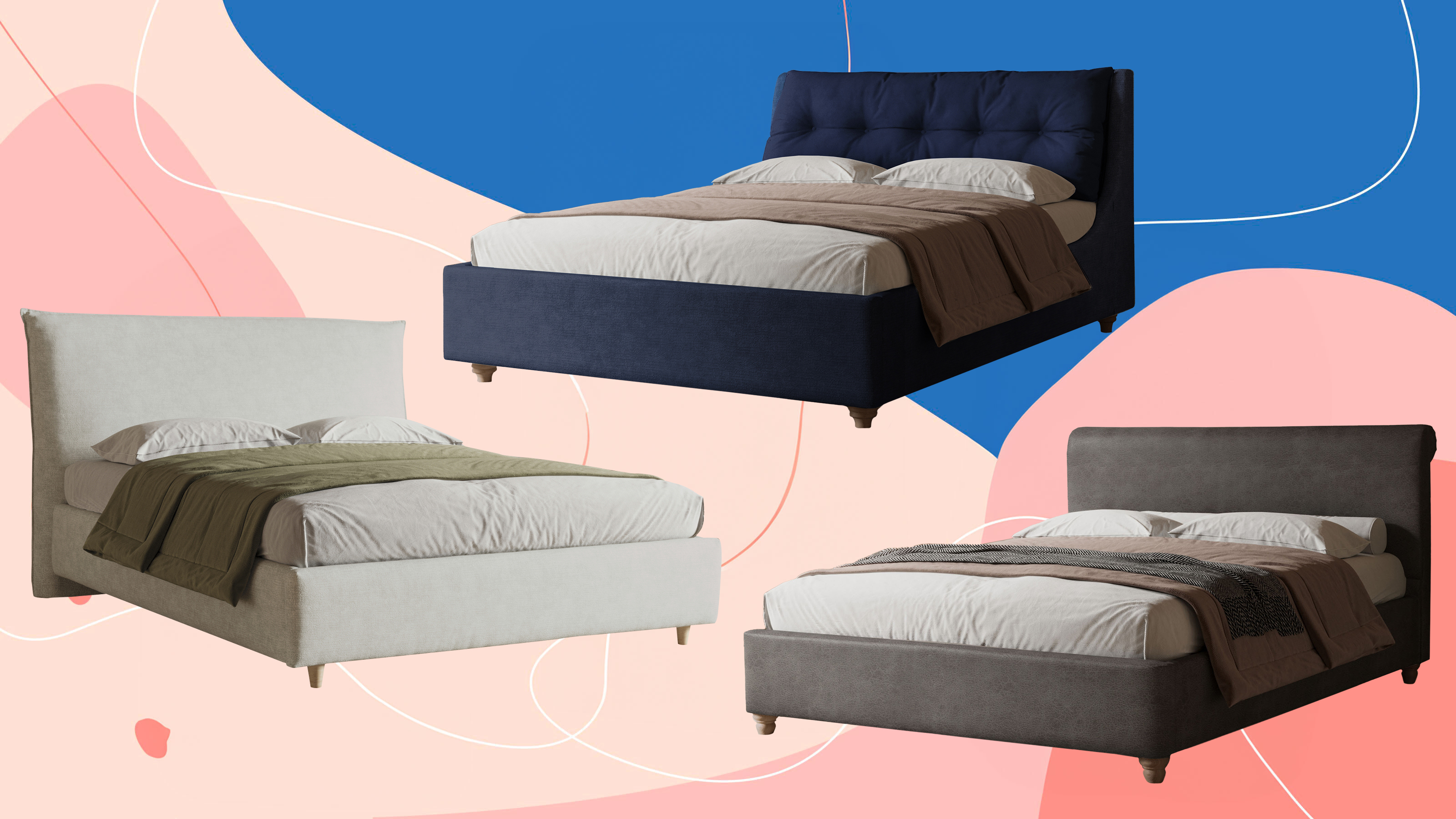 Three bensons beds on a colourful background