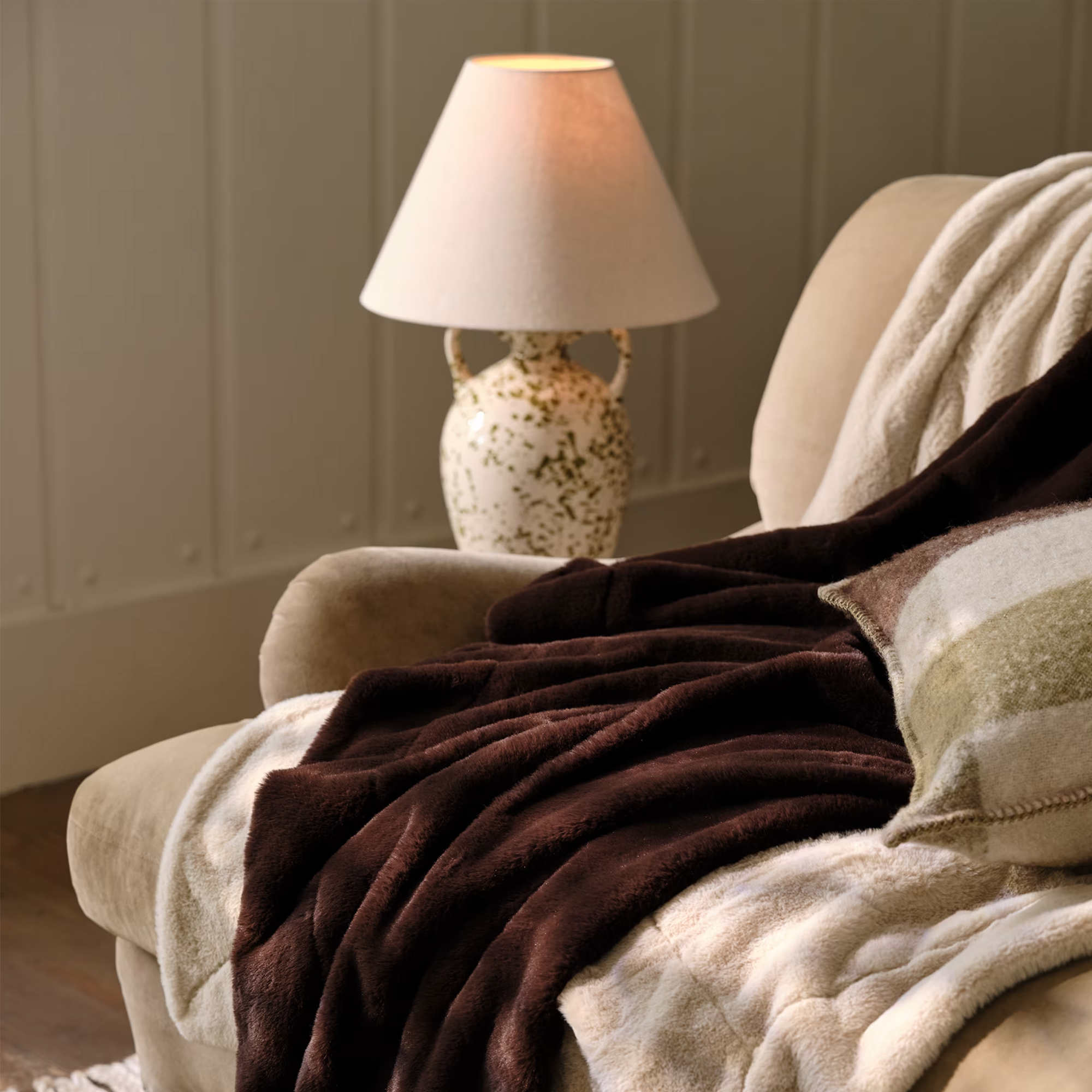 M&amp;amp;S Supersoft Faux Fur Throw